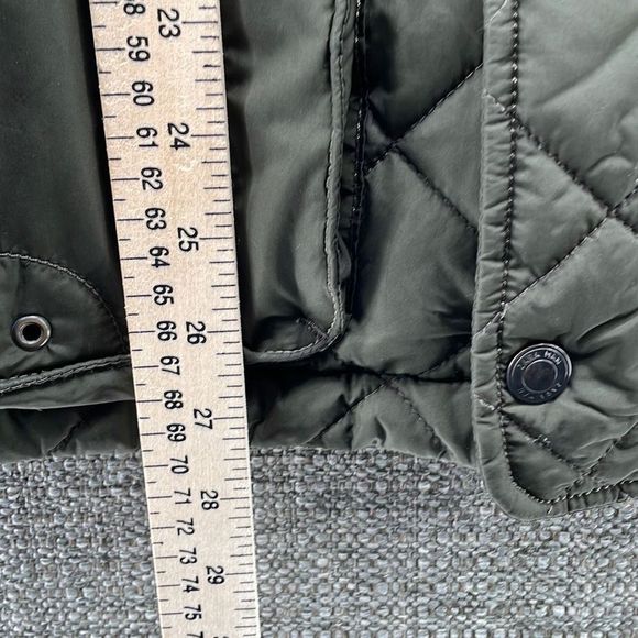 Zara Man Jacket XL Men Button Front with Pockets Quilted Green Long Sleeve Warm - Picture 7 of 16